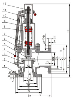 美标安全阀结构图