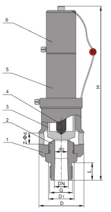 AQ高压空压机安全阀结构图