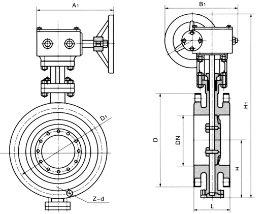 四氟密封蝶阀结构图