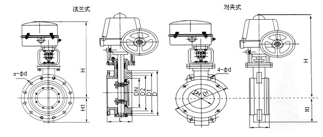 电动蝶阀结构图