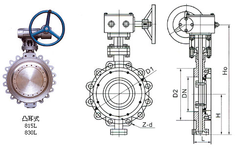 凸耳式美标蝶阀结构图