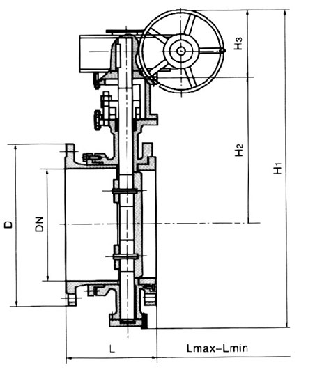 伸缩蝶阀结构图