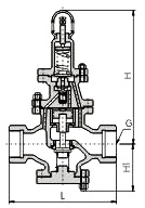 Y13H内螺纹先导活塞式蒸汽减压阀结构图