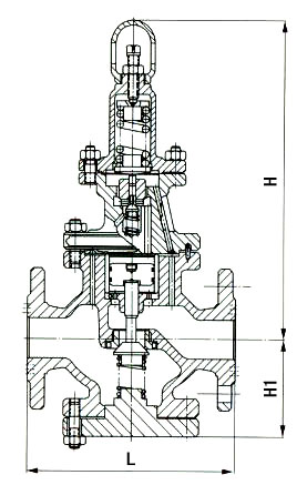 Y43H先导活塞式蒸汽减压阀结构图