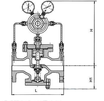 YK43F先导活塞式气体减压阀结构图