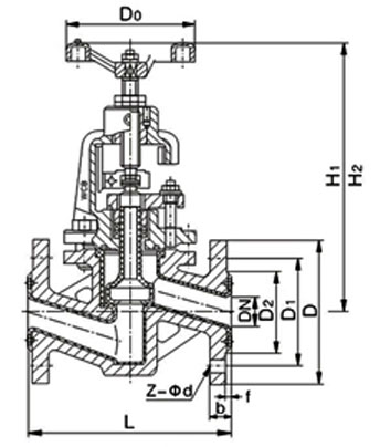 衬氟截止阀结构图