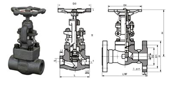 锻钢截止阀结构图