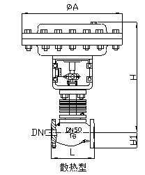 ZJHN精小型气动薄膜双座调节阀 结构图