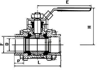 承插焊高压锻钢球阀结构图