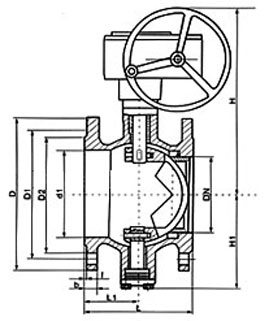 V型调节球阀结构图