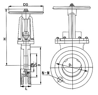 刀型闸阀结构图