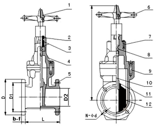 软密封闸阀结构图