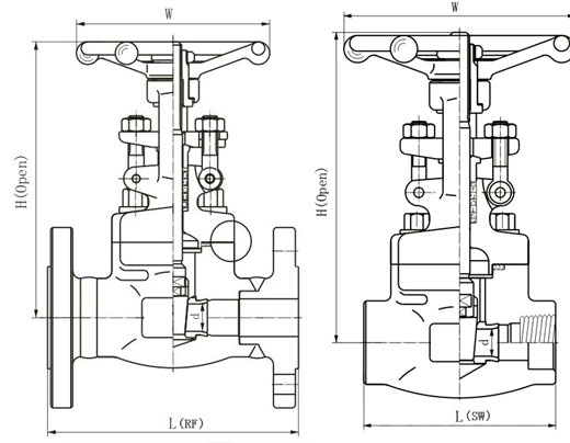 锻钢闸阀结构图